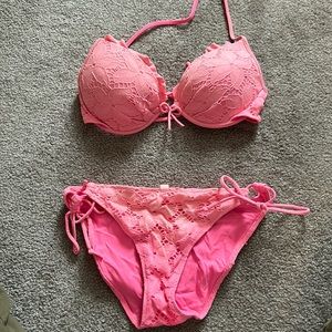 Faded pink VS bikini size 34 C on top and Medium on bottom